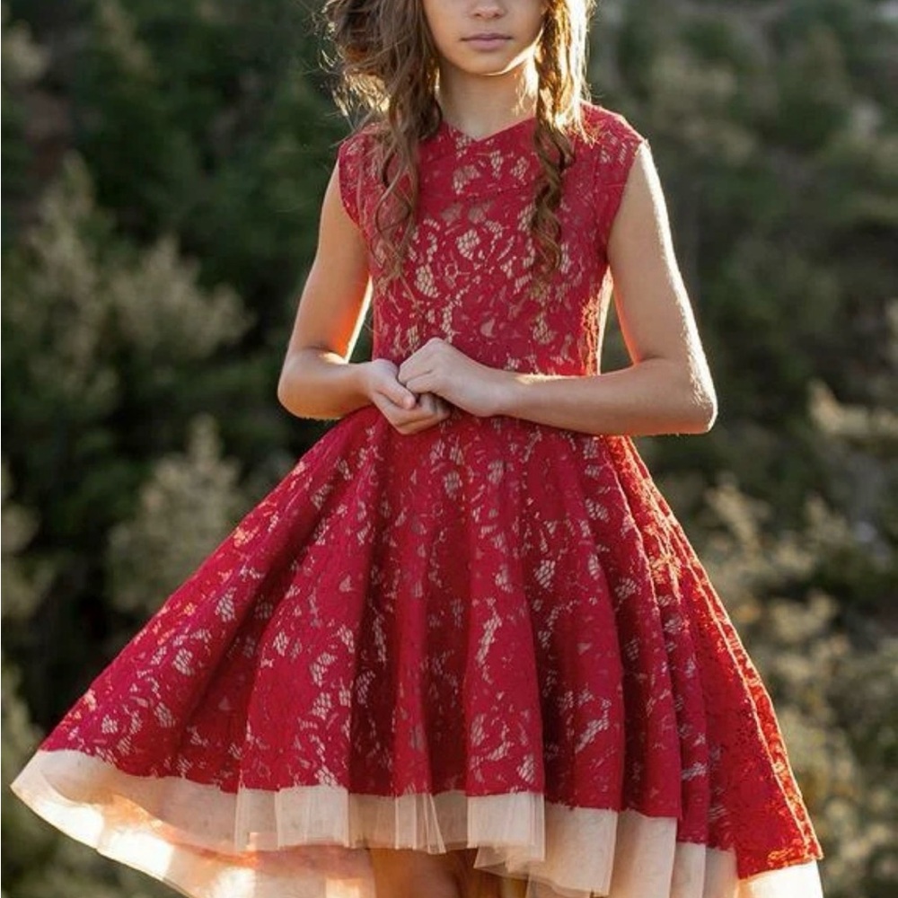 Elegant Joyfolie Red Lace Dress -Holiday Size 10